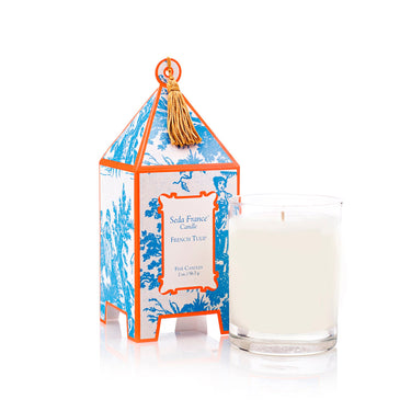 French Tulip Classic Toile Pagoda Candle