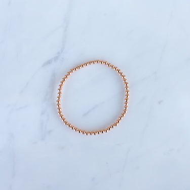 3mm Rose Gold Filled Beaded Bracelet