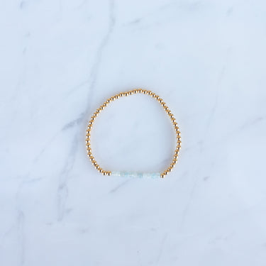 3mm Yellow Gold Filled & Opal Beaded Bracelet