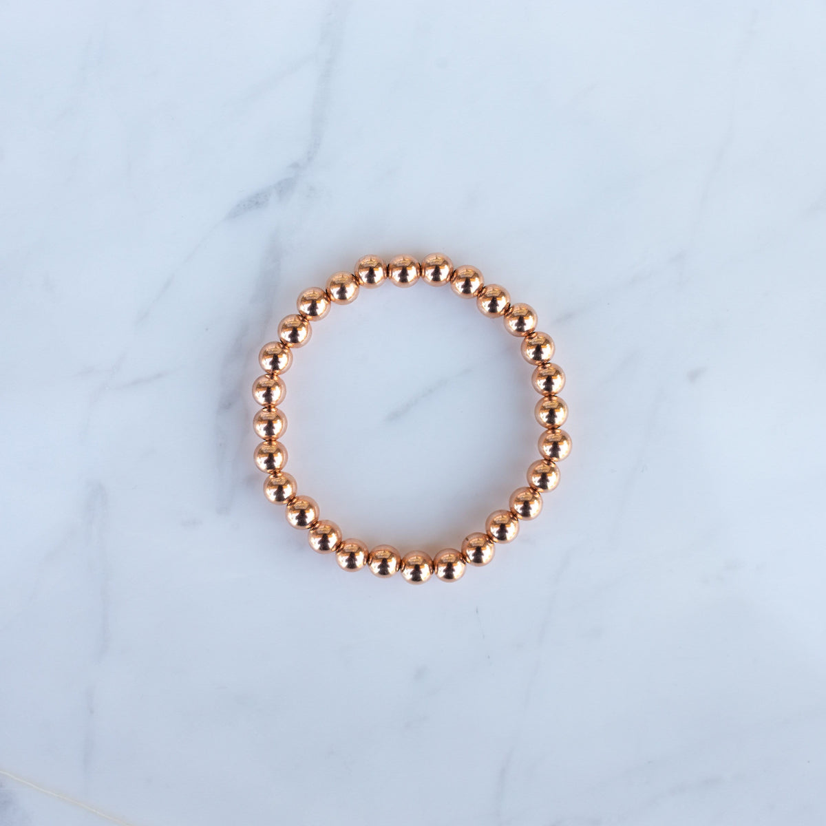 7mm Rose Gold Filled Beaded Bracelet