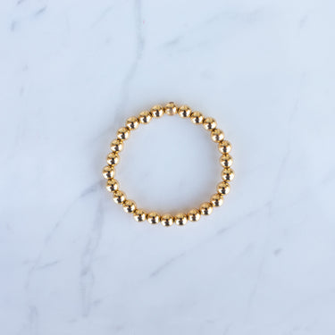 6mm Yellow Gold Filled Beaded Bracelet