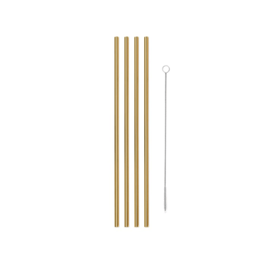 Gold 10" Metal Straws
