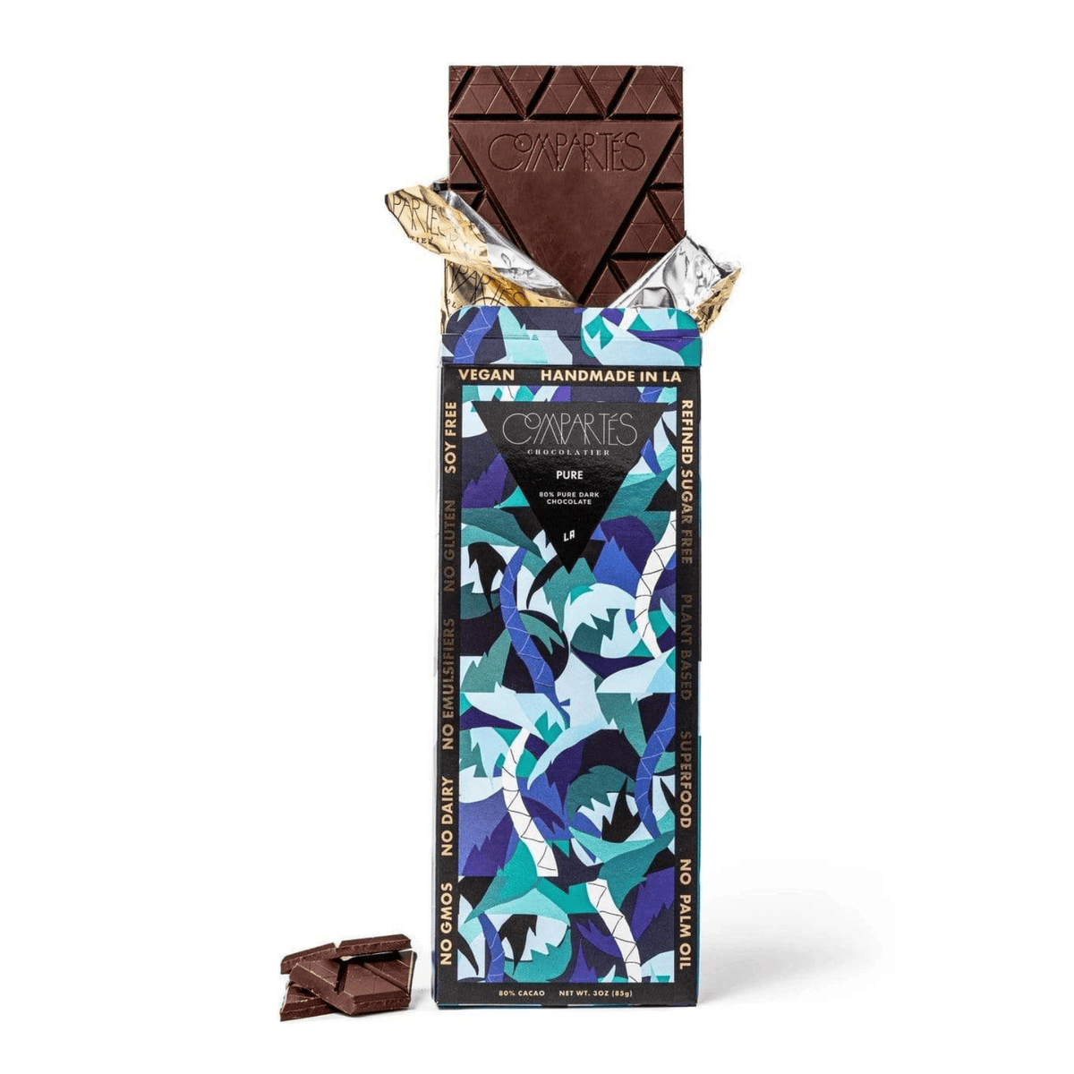 Organic Vegan Dark Chocolate Bar Pure 80% Cocoa
