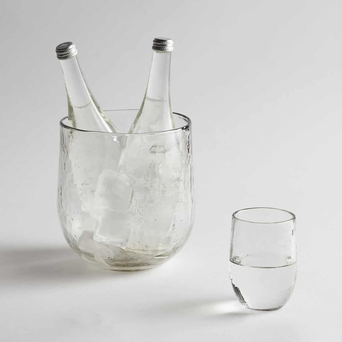 Pebbled Glass Ice Bucket