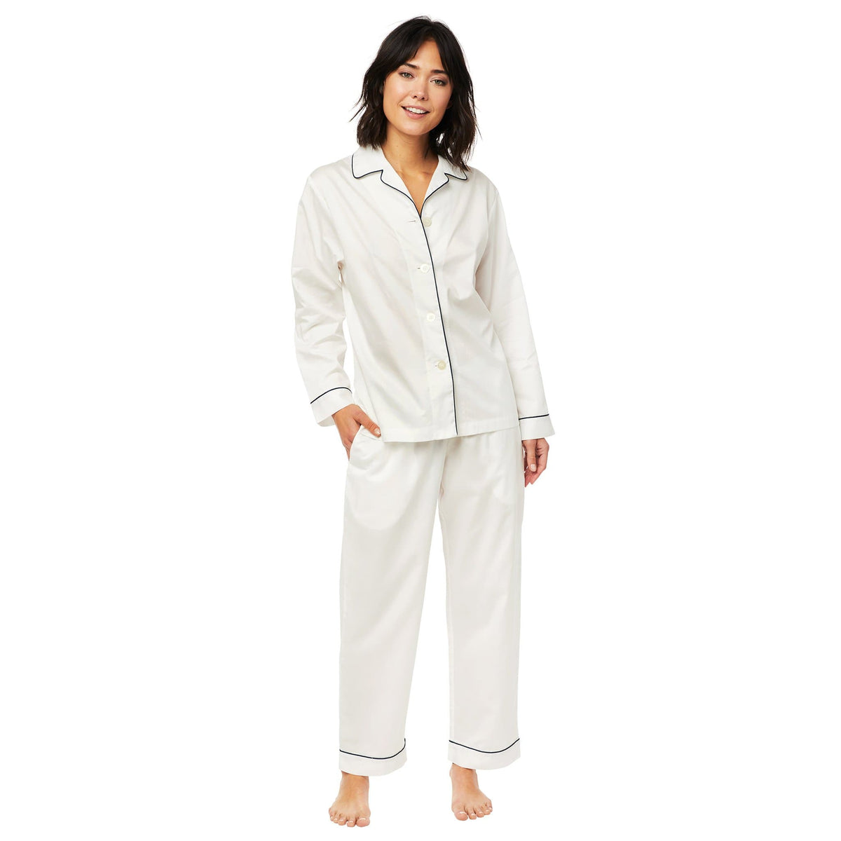 Classic White Luxe Pima Cotton Pajama Set
