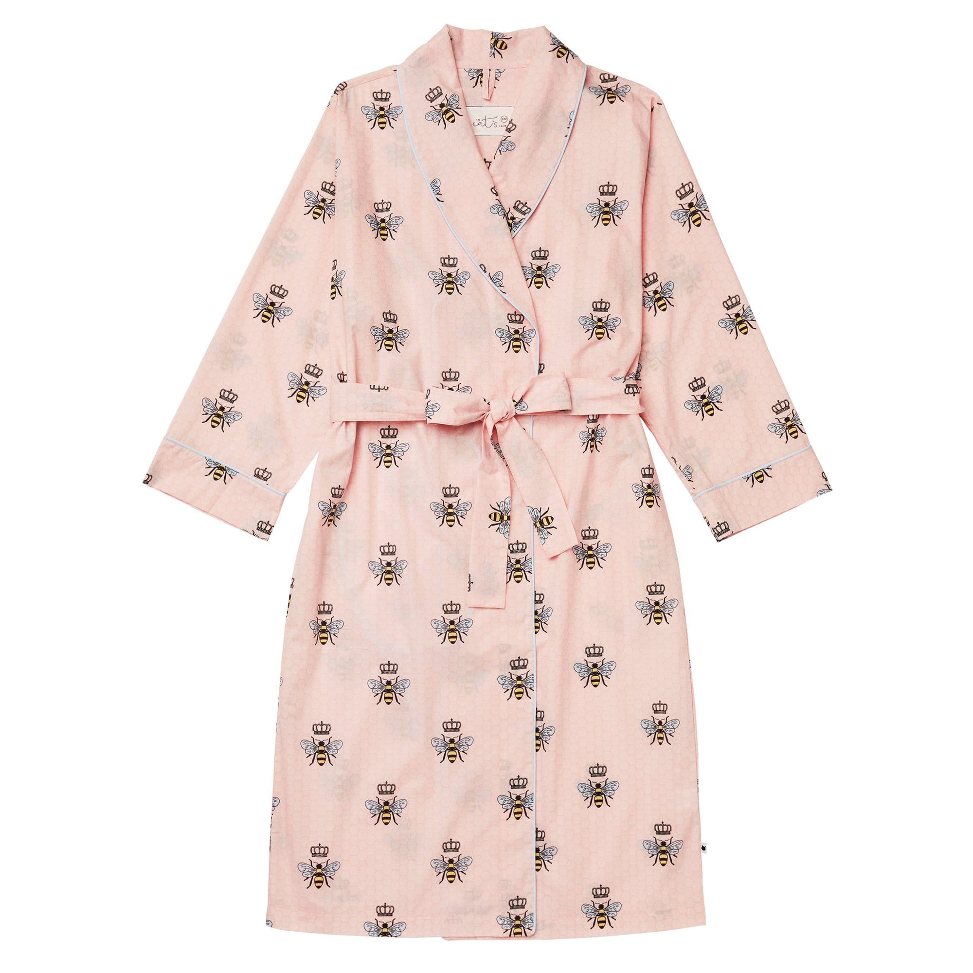 Queen Bee Luxe Pima Pink Shawl Collar Robe